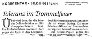 Toleranz im Bildungsplan